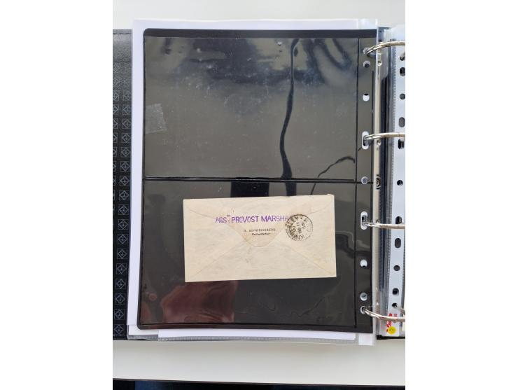 BRITISH CENSOR MARKS AND SEALS: extensive research collection with over 390 covers and cards, starting with a rare blue penci