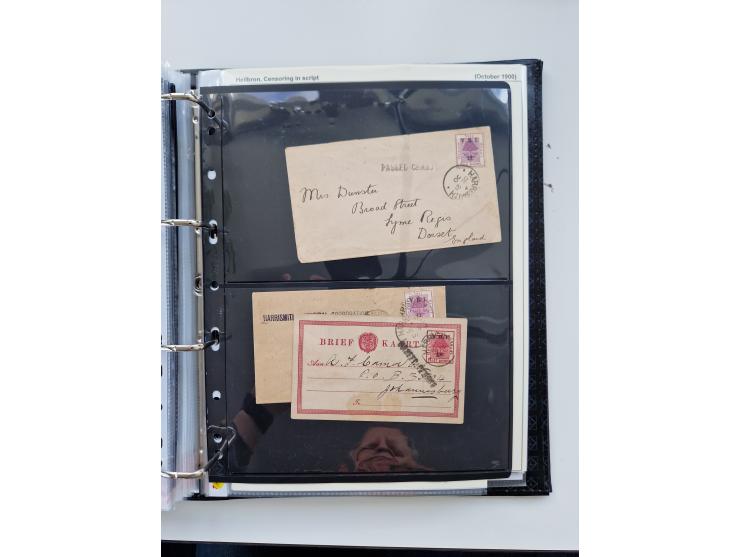 BRITISH CENSOR MARKS AND SEALS: extensive research collection with over 390 covers and cards, starting with a rare blue penci