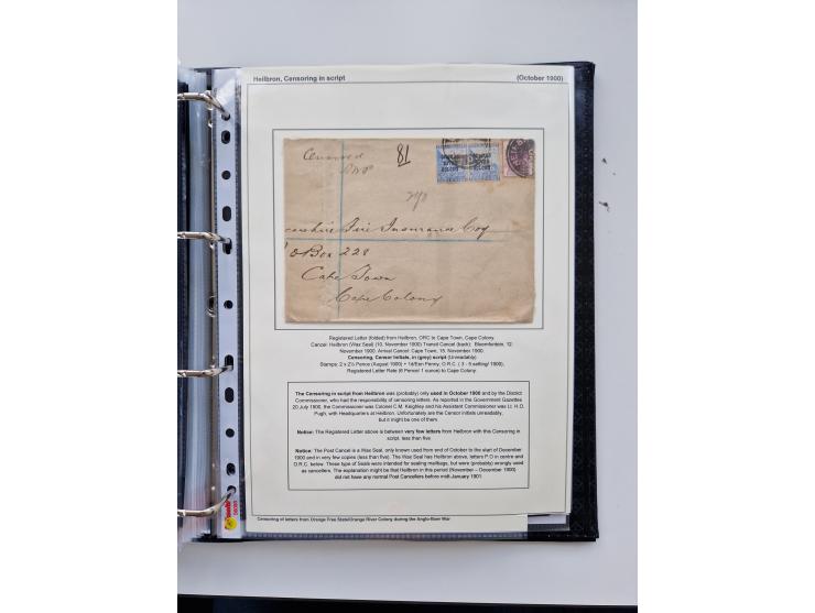 BRITISH CENSOR MARKS AND SEALS: extensive research collection with over 390 covers and cards, starting with a rare blue penci