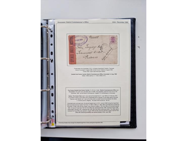 BRITISH CENSOR MARKS AND SEALS: extensive research collection with over 390 covers and cards, starting with a rare blue penci