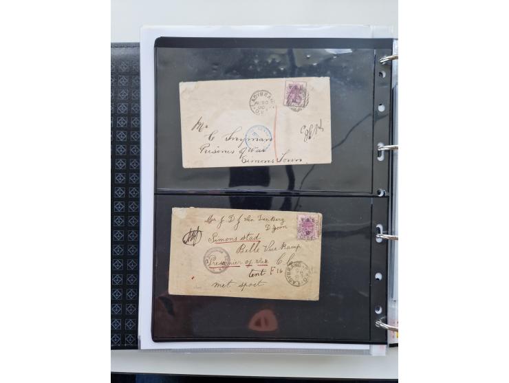 BRITISH CENSOR MARKS AND SEALS: extensive research collection with over 390 covers and cards, starting with a rare blue penci