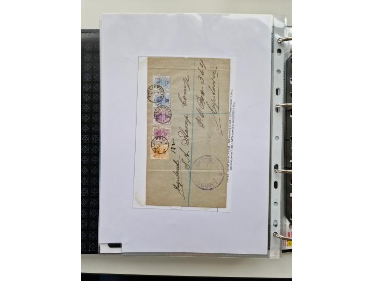 BRITISH CENSOR MARKS AND SEALS: extensive research collection with over 390 covers and cards, starting with a rare blue penci