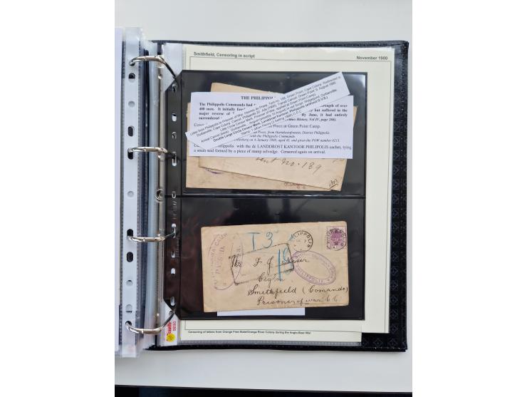 BRITISH CENSOR MARKS AND SEALS: extensive research collection with over 390 covers and cards, starting with a rare blue penci