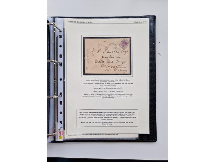 BRITISH CENSOR MARKS AND SEALS: extensive research collection with over 390 covers and cards, starting with a rare blue penci