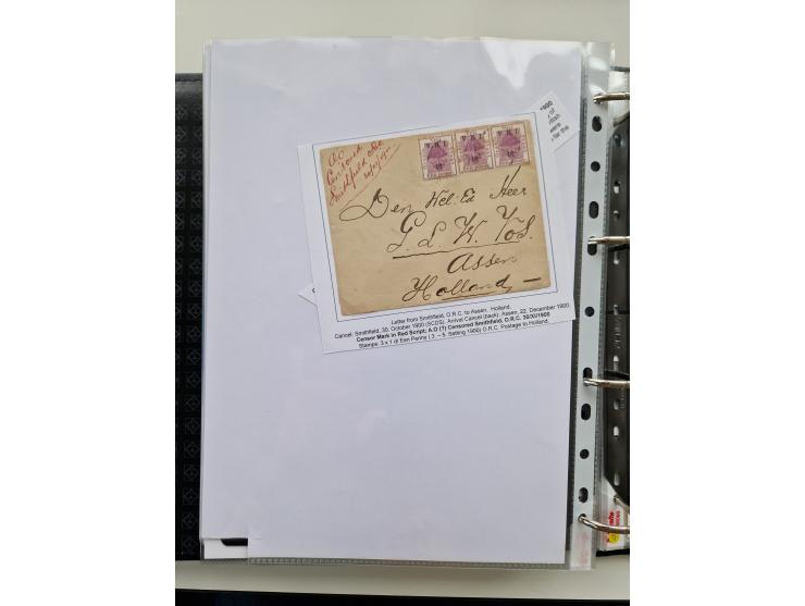 BRITISH CENSOR MARKS AND SEALS: extensive research collection with over 390 covers and cards, starting with a rare blue penci