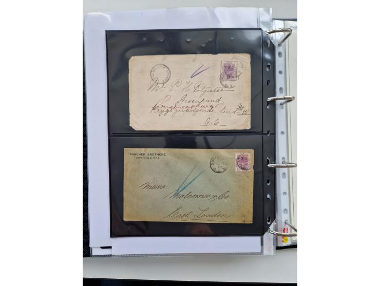 BRITISH CENSOR MARKS AND SEALS: extensive research collection with over 390 covers and cards, starting with a rare blue penci