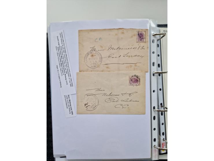 BRITISH CENSOR MARKS AND SEALS: extensive research collection with over 390 covers and cards, starting with a rare blue penci