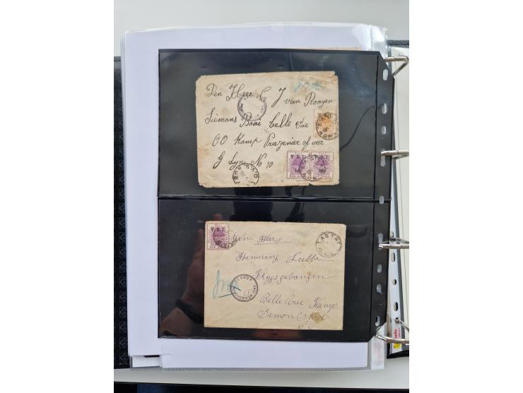 BRITISH CENSOR MARKS AND SEALS: extensive research collection with over 390 covers and cards, starting with a rare blue penci