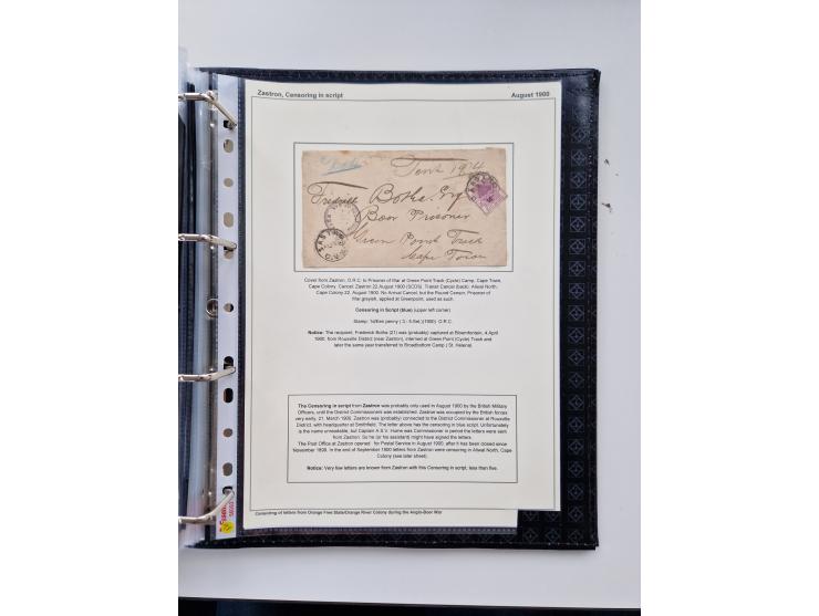 BRITISH CENSOR MARKS AND SEALS: extensive research collection with over 390 covers and cards, starting with a rare blue penci