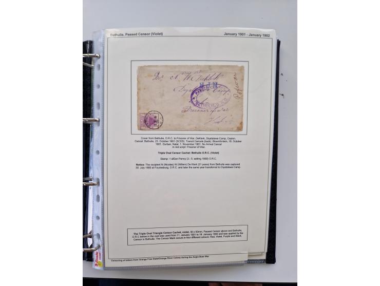 BRITISH CENSOR MARKS AND SEALS: extensive research collection with over 390 covers and cards, starting with a rare blue penci