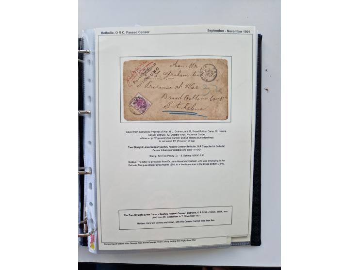 BRITISH CENSOR MARKS AND SEALS: extensive research collection with over 390 covers and cards, starting with a rare blue penci