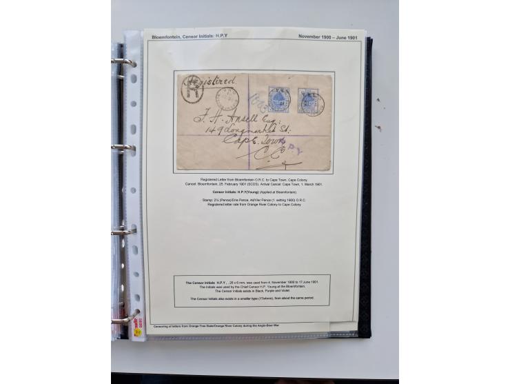 BRITISH CENSOR MARKS AND SEALS: extensive research collection with over 390 covers and cards, starting with a rare blue penci