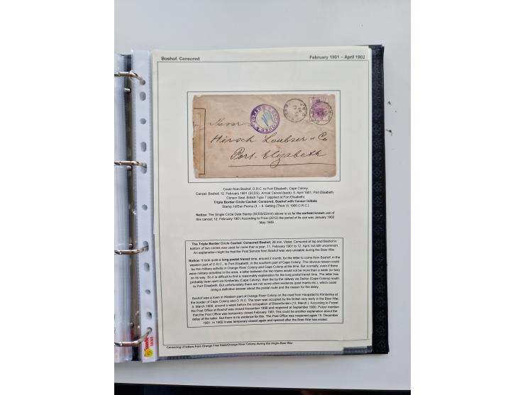 BRITISH CENSOR MARKS AND SEALS: extensive research collection with over 390 covers and cards, starting with a rare blue penci