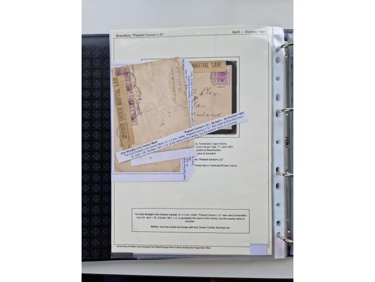 BRITISH CENSOR MARKS AND SEALS: extensive research collection with over 390 covers and cards, starting with a rare blue penci