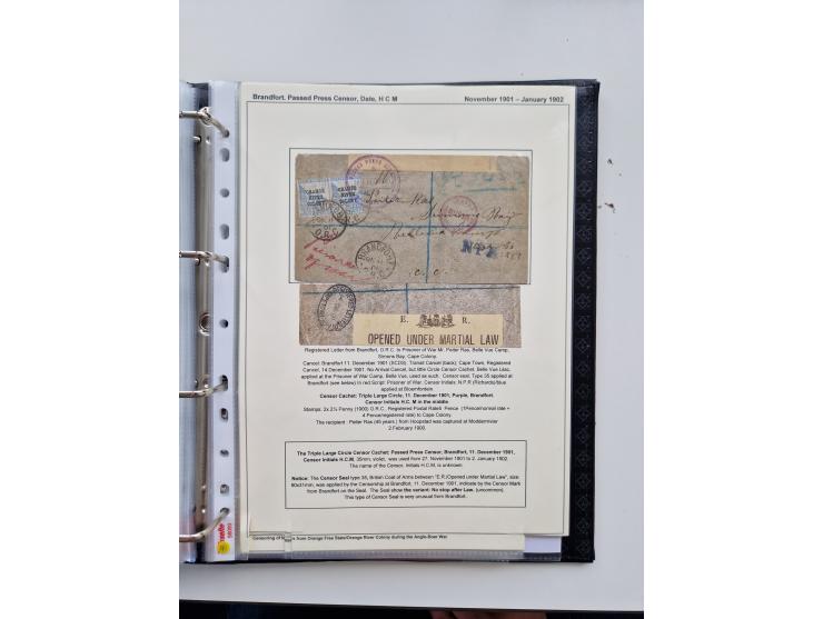 BRITISH CENSOR MARKS AND SEALS: extensive research collection with over 390 covers and cards, starting with a rare blue penci