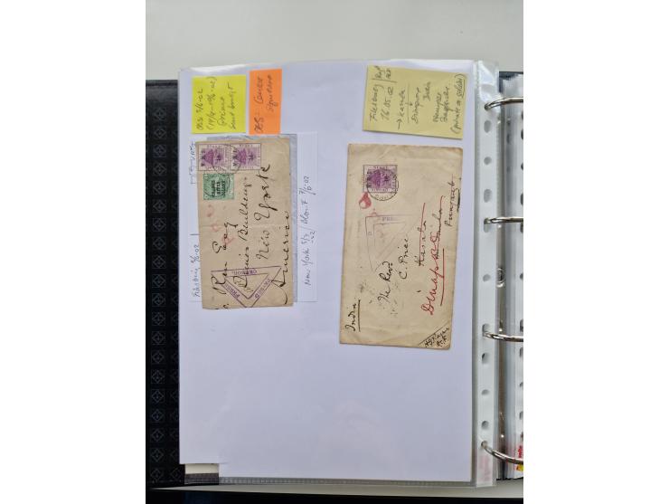 BRITISH CENSOR MARKS AND SEALS: extensive research collection with over 390 covers and cards, starting with a rare blue penci