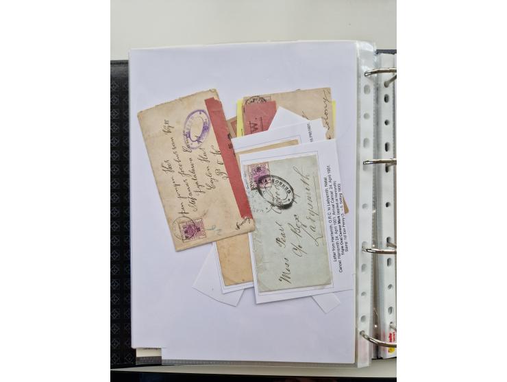 BRITISH CENSOR MARKS AND SEALS: extensive research collection with over 390 covers and cards, starting with a rare blue penci