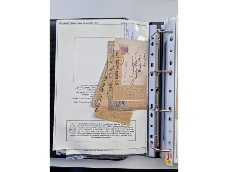 BRITISH CENSOR MARKS AND SEALS: extensive research collection with over 390 covers and cards, starting with a rare blue penci