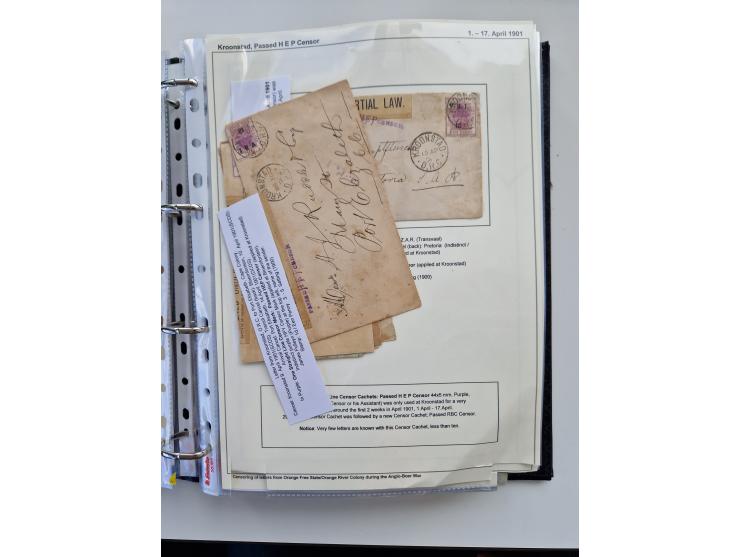 BRITISH CENSOR MARKS AND SEALS: extensive research collection with over 390 covers and cards, starting with a rare blue penci
