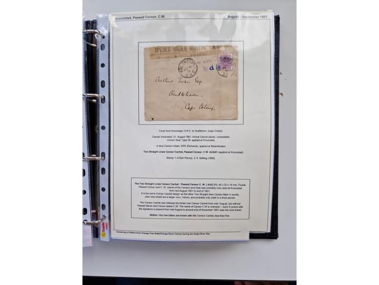 BRITISH CENSOR MARKS AND SEALS: extensive research collection with over 390 covers and cards, starting with a rare blue penci