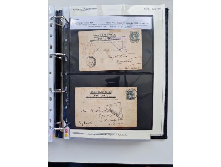BRITISH CENSOR MARKS AND SEALS: extensive research collection with over 390 covers and cards, starting with a rare blue penci