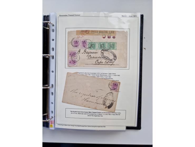 BRITISH CENSOR MARKS AND SEALS: extensive research collection with over 390 covers and cards, starting with a rare blue penci