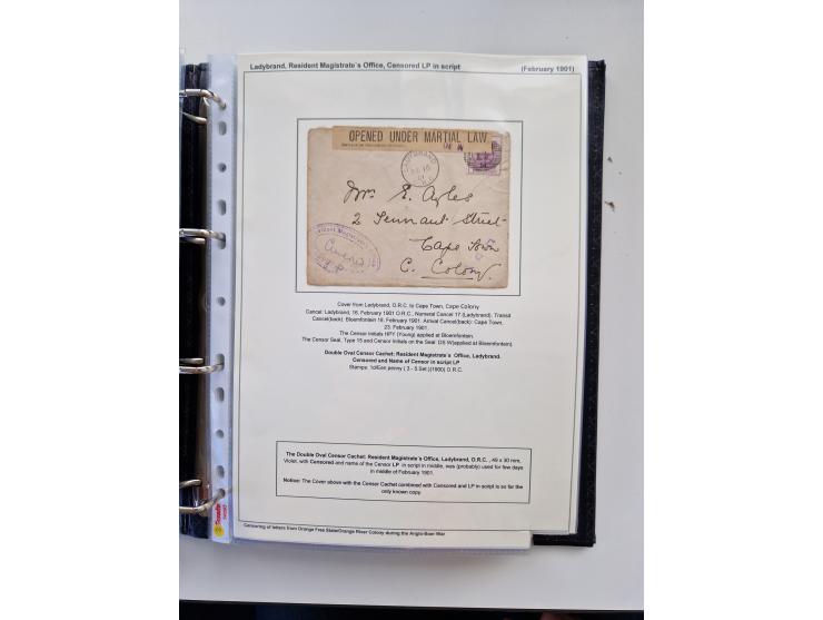 BRITISH CENSOR MARKS AND SEALS: extensive research collection with over 390 covers and cards, starting with a rare blue penci