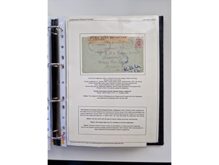 BRITISH CENSOR MARKS AND SEALS: extensive research collection with over 390 covers and cards, starting with a rare blue penci