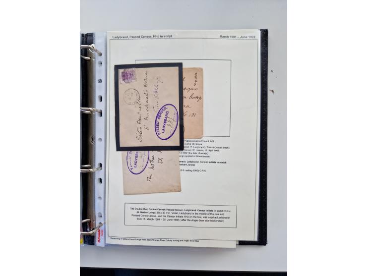 BRITISH CENSOR MARKS AND SEALS: extensive research collection with over 390 covers and cards, starting with a rare blue penci