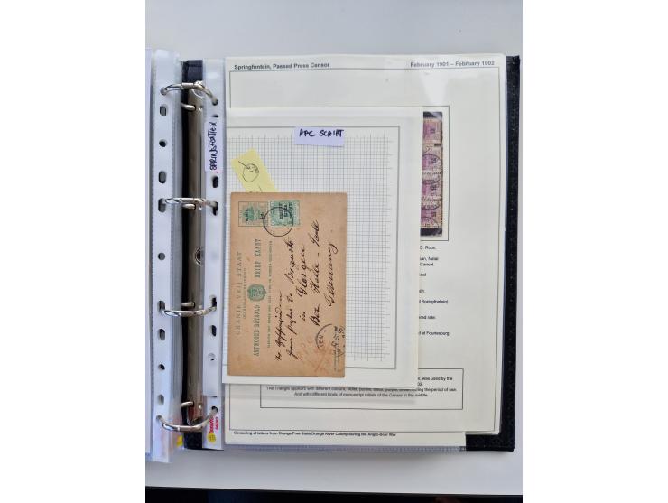 BRITISH CENSOR MARKS AND SEALS: extensive research collection with over 390 covers and cards, starting with a rare blue penci