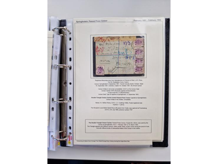 BRITISH CENSOR MARKS AND SEALS: extensive research collection with over 390 covers and cards, starting with a rare blue penci