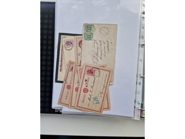 BRITISH CENSOR MARKS AND SEALS: extensive research collection with over 390 covers and cards, starting with a rare blue penci