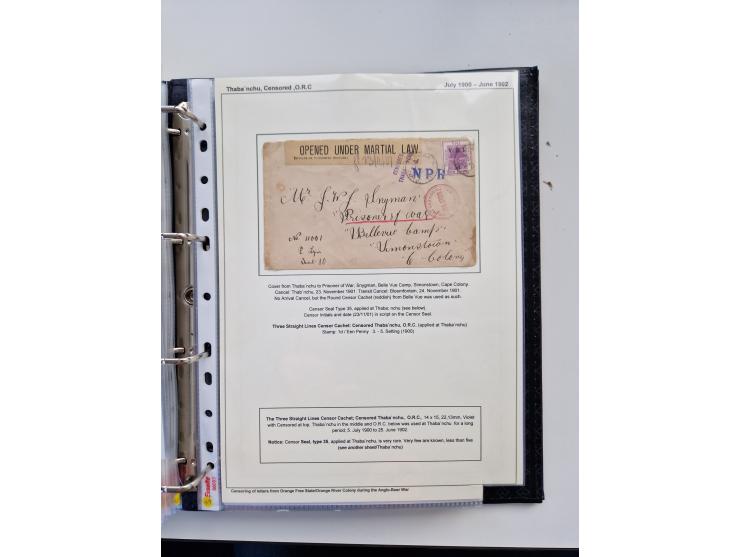 BRITISH CENSOR MARKS AND SEALS: extensive research collection with over 390 covers and cards, starting with a rare blue penci