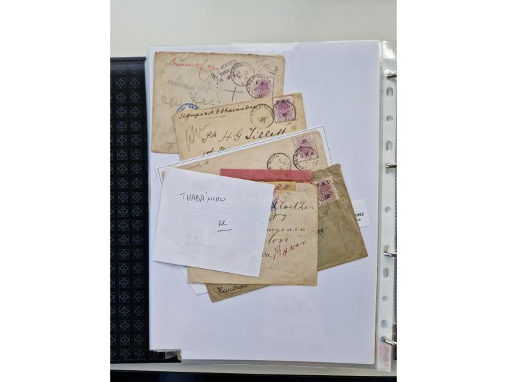 BRITISH CENSOR MARKS AND SEALS: extensive research collection with over 390 covers and cards, starting with a rare blue penci