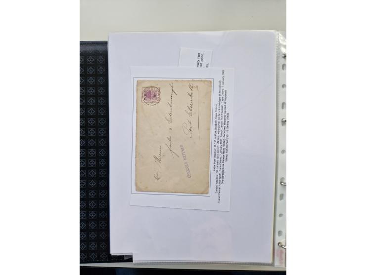 BRITISH CENSOR MARKS AND SEALS: extensive research collection with over 390 covers and cards, starting with a rare blue penci