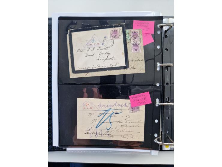 BRITISH CENSOR MARKS AND SEALS: extensive research collection with over 390 covers and cards, starting with a rare blue penci