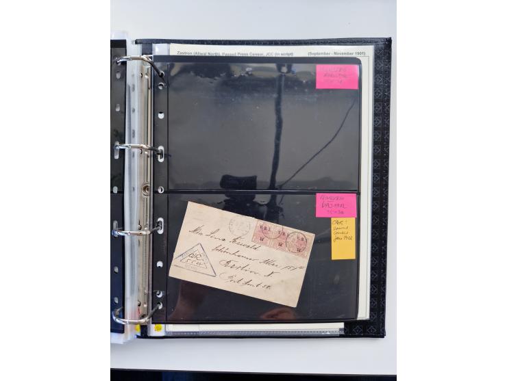 BRITISH CENSOR MARKS AND SEALS: extensive research collection with over 390 covers and cards, starting with a rare blue penci