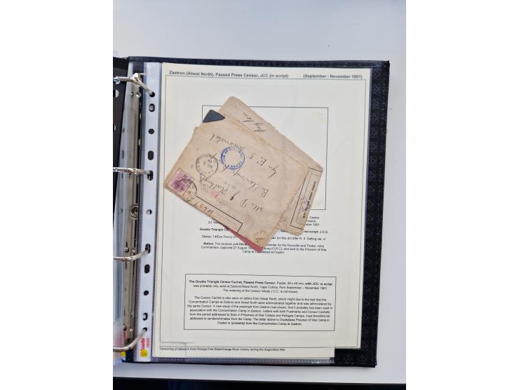 BRITISH CENSOR MARKS AND SEALS: extensive research collection with over 390 covers and cards, starting with a rare blue penci