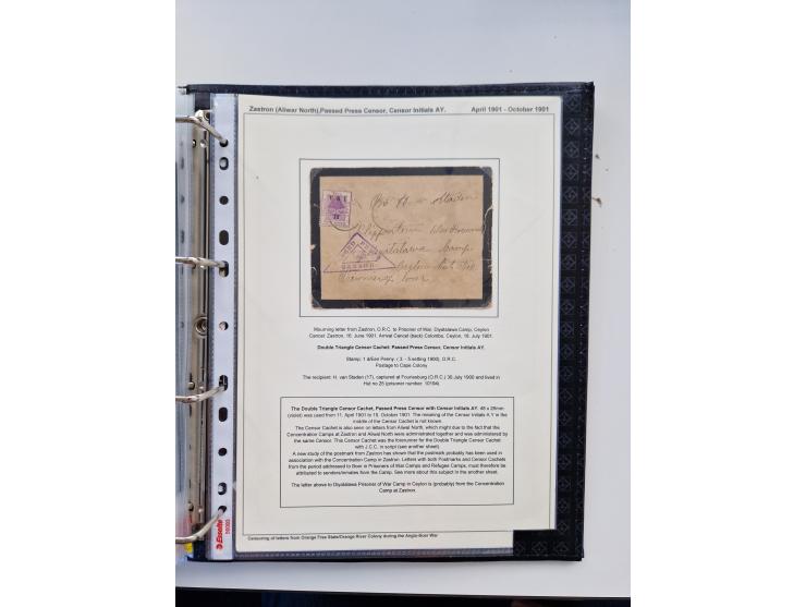 BRITISH CENSOR MARKS AND SEALS: extensive research collection with over 390 covers and cards, starting with a rare blue penci