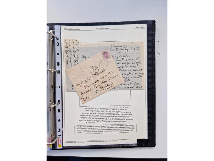 BRITISH CENSOR MARKS AND SEALS: extensive research collection with over 390 covers and cards, starting with a rare blue penci