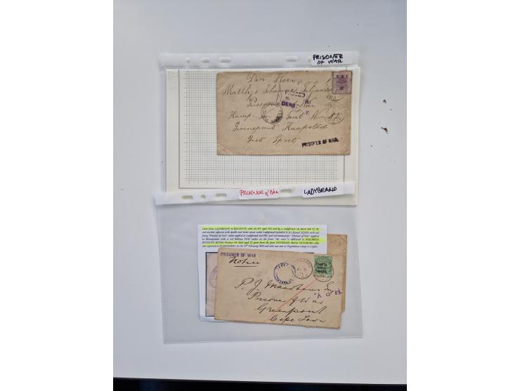 BRITISH CENSOR MARKS AND SEALS: extensive research collection with over 390 covers and cards, starting with a rare blue penci