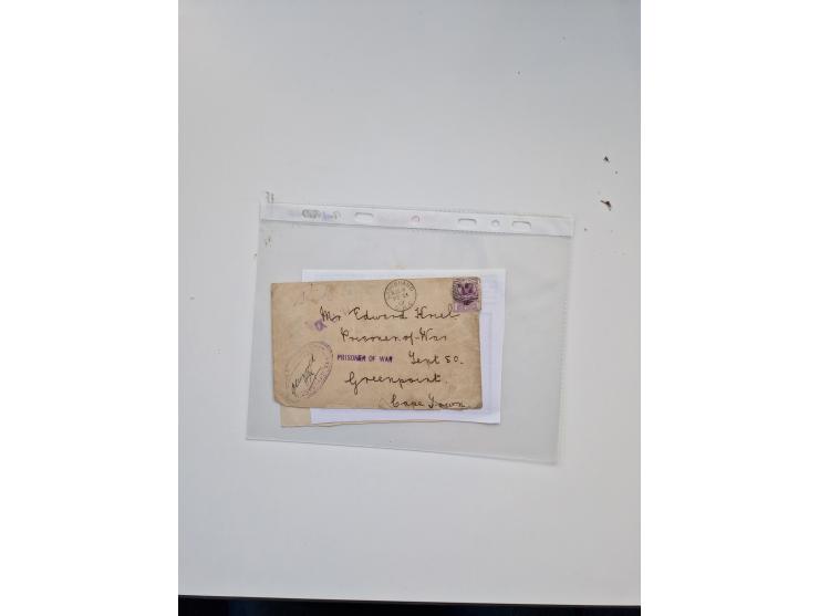 BRITISH CENSOR MARKS AND SEALS: extensive research collection with over 390 covers and cards, starting with a rare blue penci