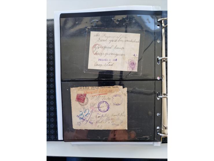 BRITISH CENSOR MARKS AND SEALS: extensive research collection with over 390 covers and cards, starting with a rare blue penci