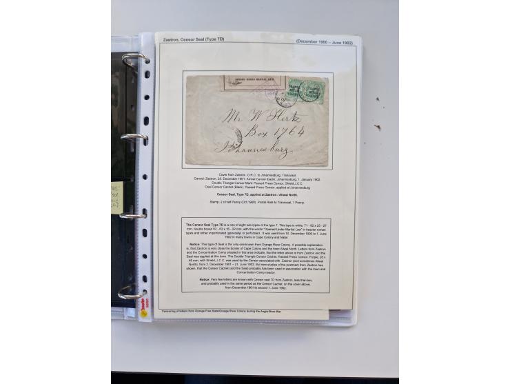 BRITISH CENSOR MARKS AND SEALS: extensive research collection with over 390 covers and cards, starting with a rare blue penci