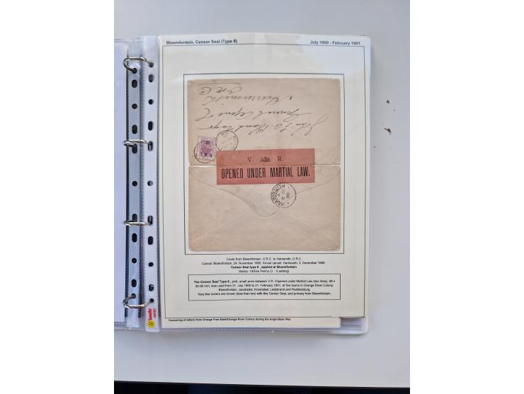 BRITISH CENSOR MARKS AND SEALS: extensive research collection with over 390 covers and cards, starting with a rare blue penci