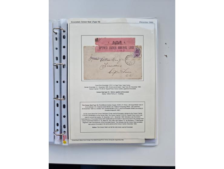 BRITISH CENSOR MARKS AND SEALS: extensive research collection with over 390 covers and cards, starting with a rare blue penci