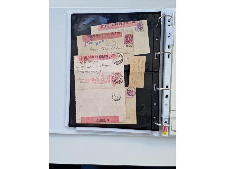 BRITISH CENSOR MARKS AND SEALS: extensive research collection with over 390 covers and cards, starting with a rare blue penci