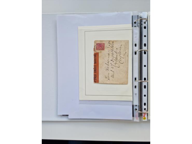 BRITISH CENSOR MARKS AND SEALS: extensive research collection with over 390 covers and cards, starting with a rare blue penci