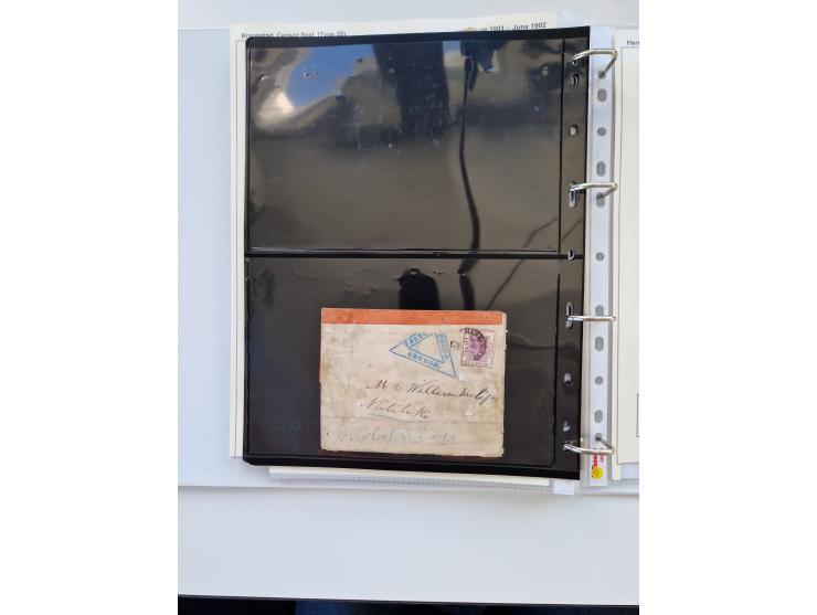 BRITISH CENSOR MARKS AND SEALS: extensive research collection with over 390 covers and cards, starting with a rare blue penci