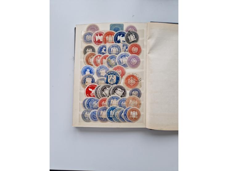 VIGNETTEN: 1896/1960 (ca.), hochinteressanter Bestand mit einigen Tausend Vignetten, Verschluss- und Siegelmarken, später Spe